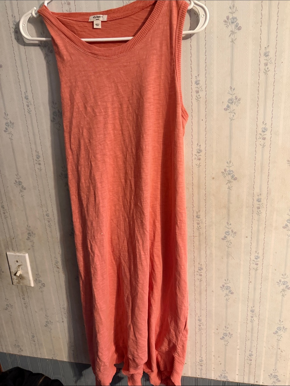Dylan coral sleeveless midi dress